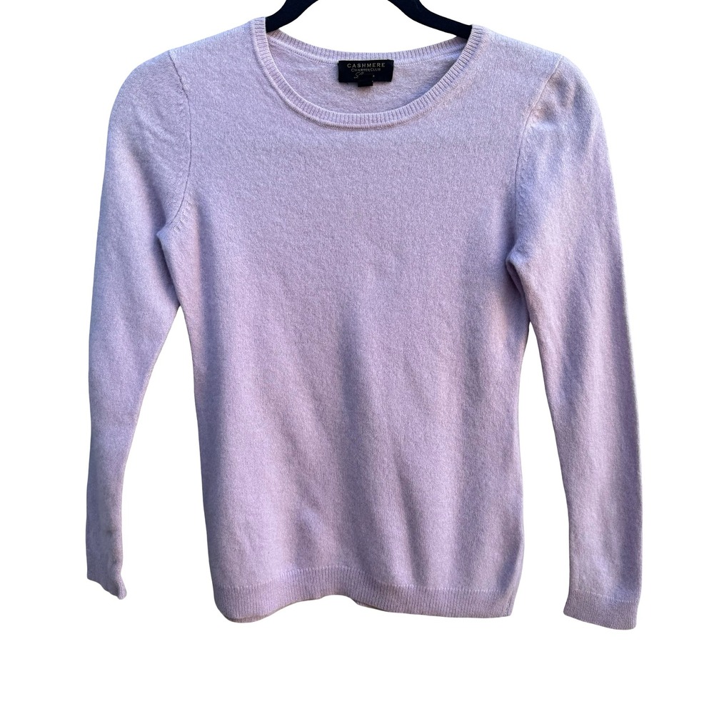 Charter Club 100% Cashmere Quiet Luxury Minimalist Preppy Sweater Lavender S